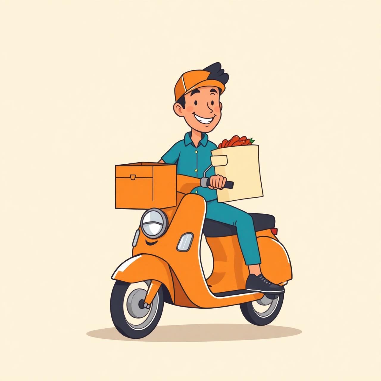 Tanjarene delivery courier on scooter